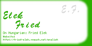 elek fried business card